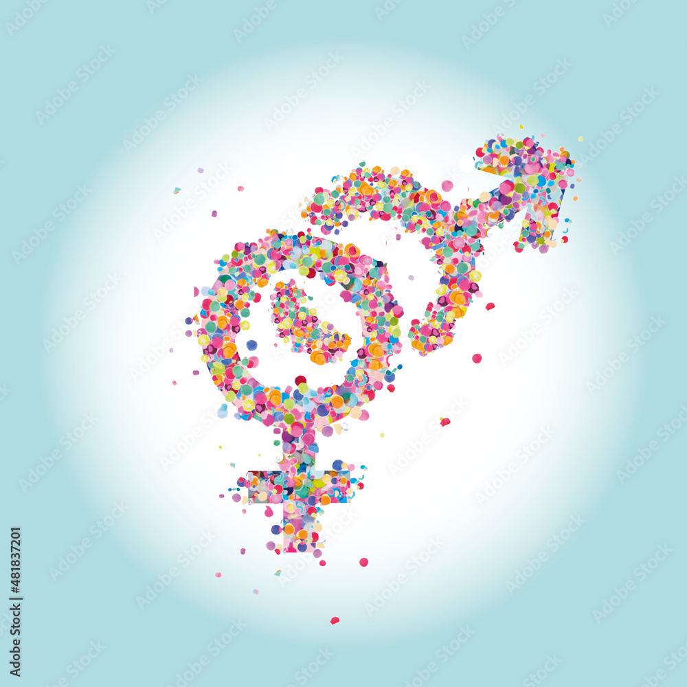 colorful confetti gender symbol
