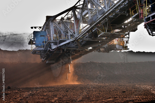 Stacking machines, coal transport, brown coal mine in Bełchatów photo