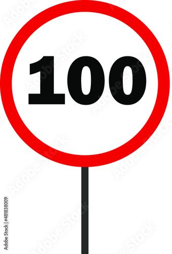 100.Illustration of traffic safety sign
