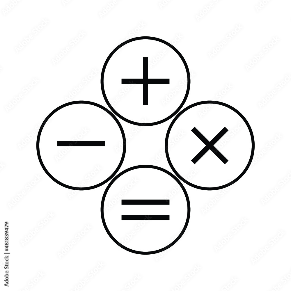 Obraz premium Math icon, isolated. Flat design on white background