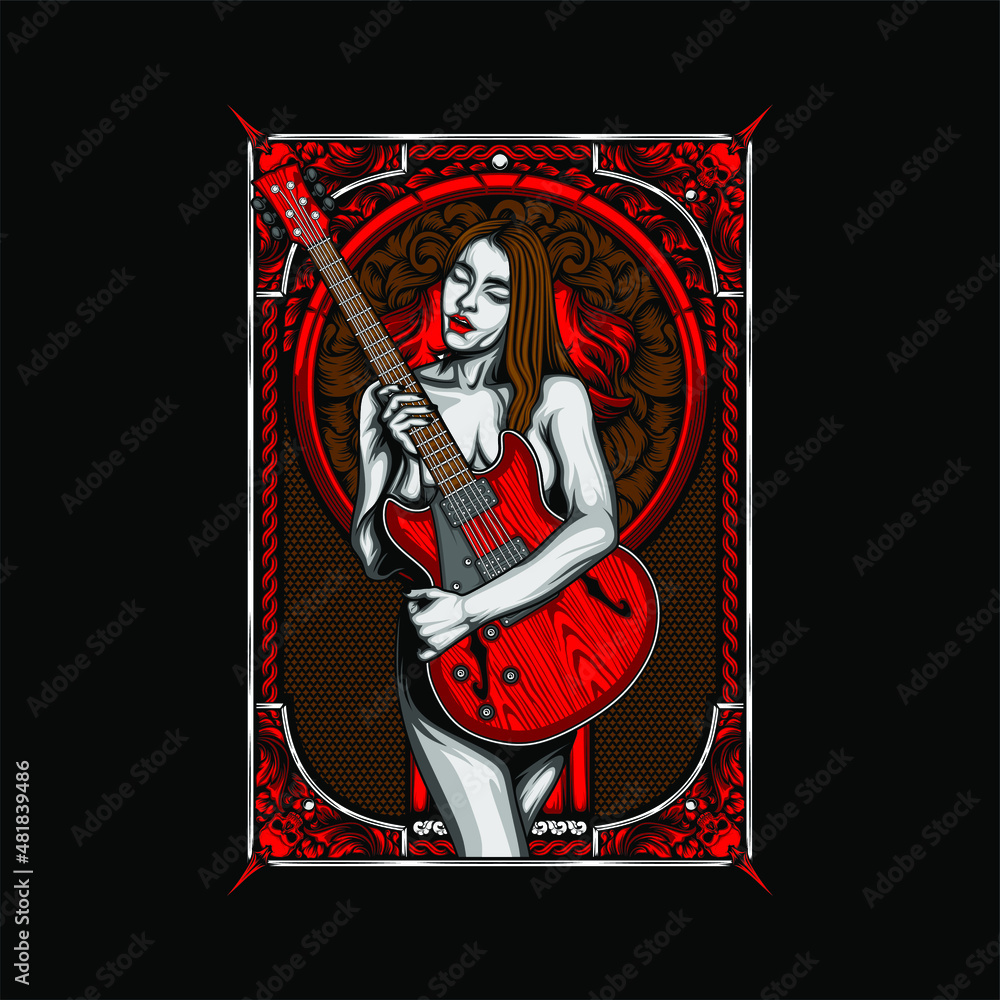 Obraz premium beautiful girl in action illustration