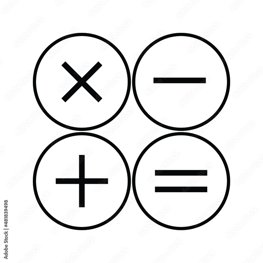 Math icon, isolated. Flat design on white background Math icon, isolated. Flat design on white background