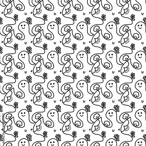 seamless pattern of cute cartoon background