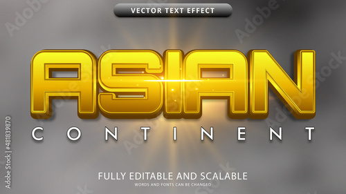 asia continent text effect editable eps file