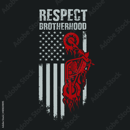 american biker the brotherhood illustration vector