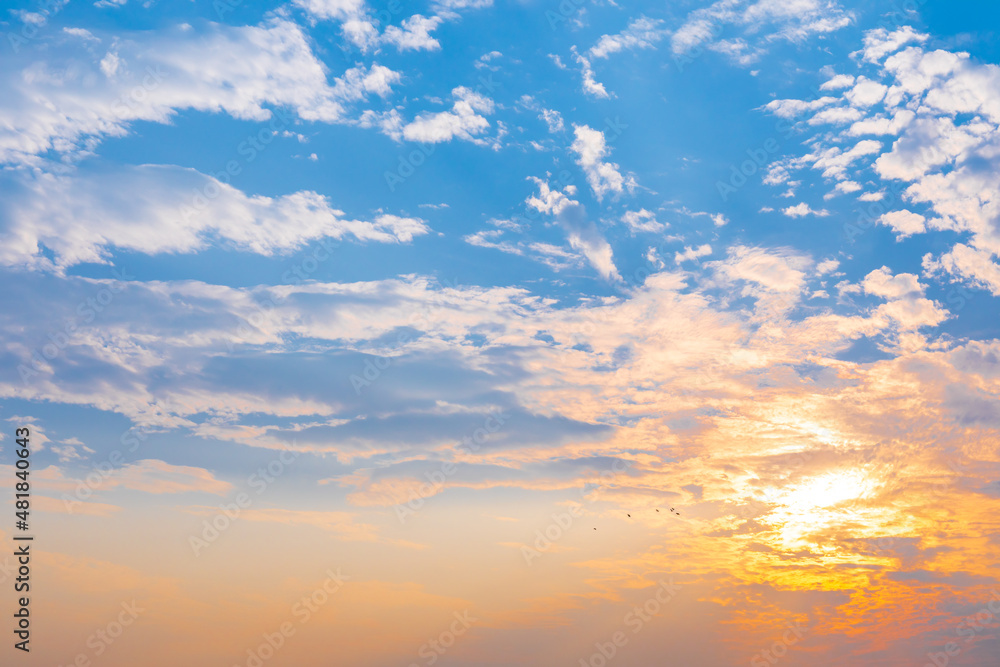 Sunset sky or evening time blue sky and white clouds. Sunset sky or evening time blue sky and white clouds.