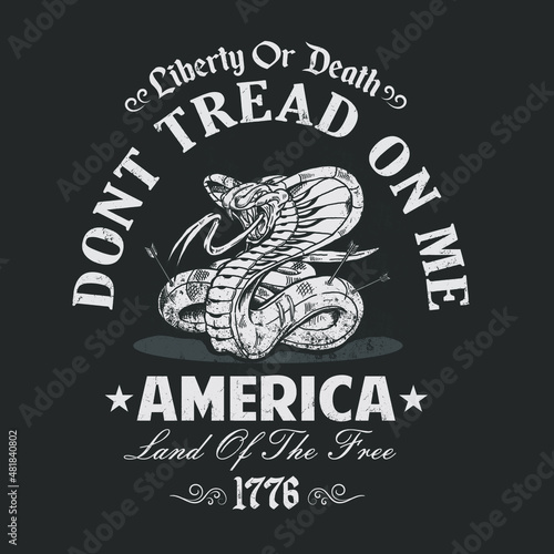 dont tread me, american independence day illustration vector