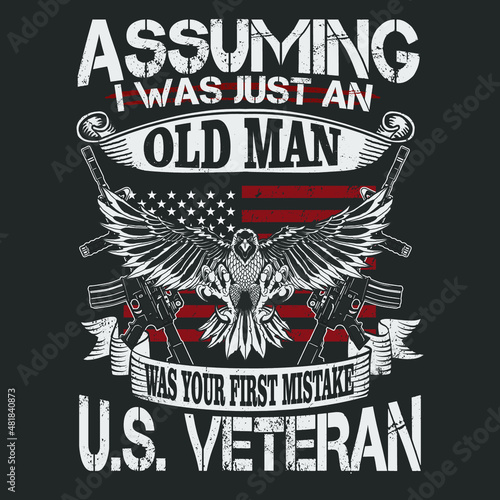 american veteran oldman illustration vector