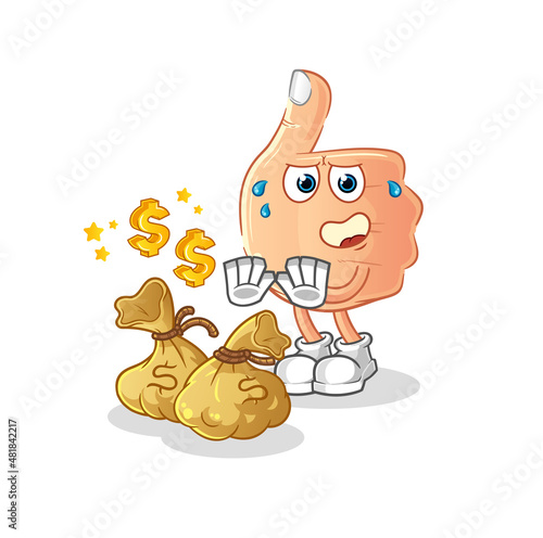 thumbs up refuse money illustration. character vector