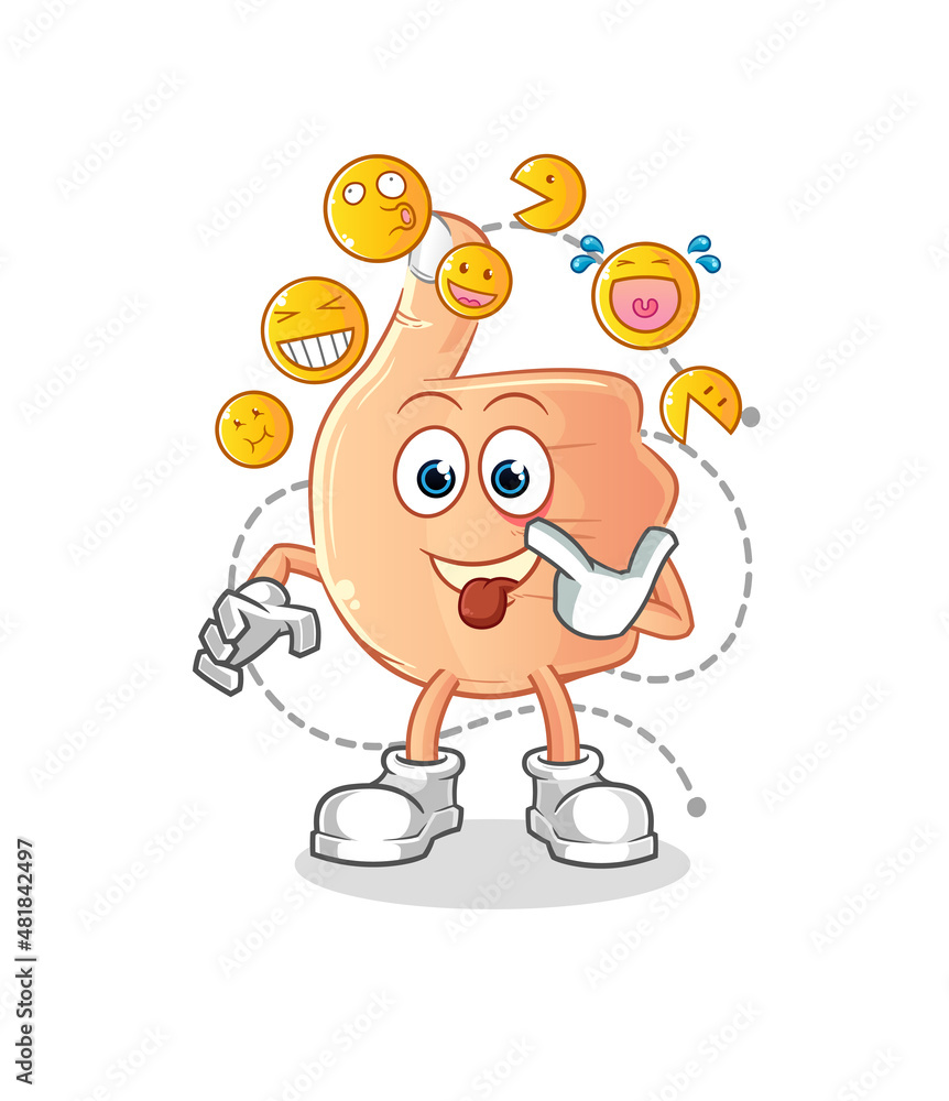 thumbs up laugh and mock character. cartoon mascot vector thumbs up laugh and mock character. cartoon mascot vector