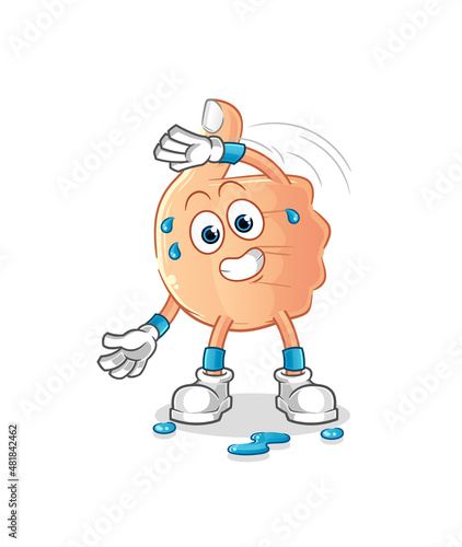 thumbs up stretching character. cartoon mascot vector