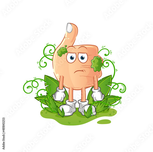 thumbs up waiting too long mascot. cartoon vector
