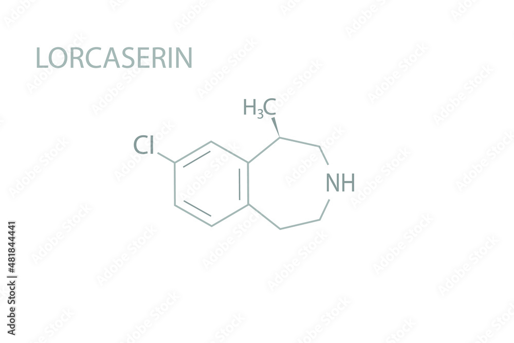 Lorcaserin molecular skeletal chemical formula. Lorcaserin molecular skeletal chemical formula.