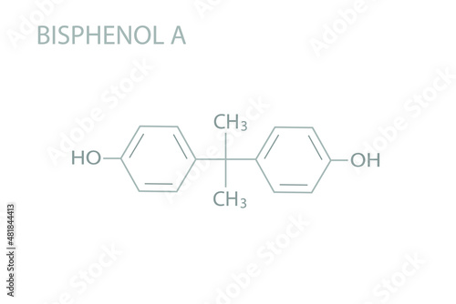 Bisphenol A molecular skeletal chemical formula.	