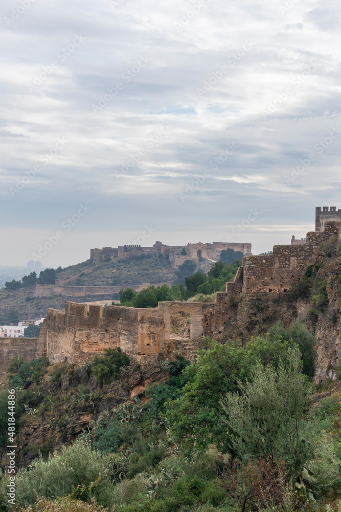 Castle on the top of the hill in the city of Sagunto, in the community of Valencia Spain.