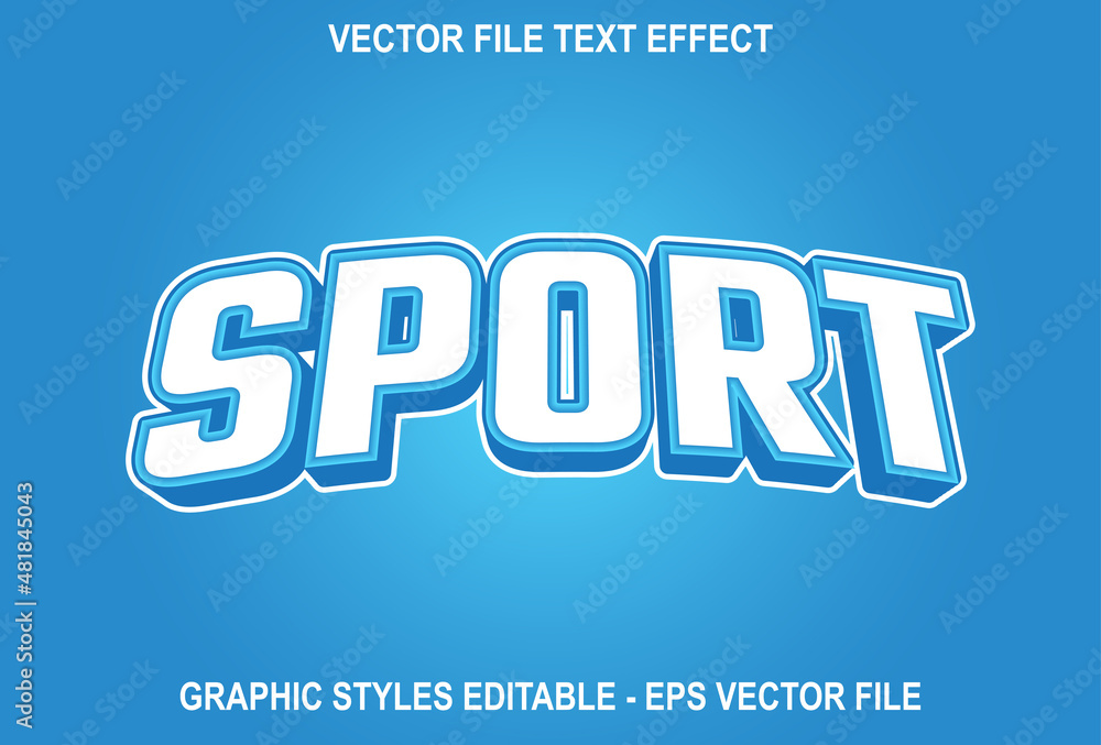 sports text effect on green color background.