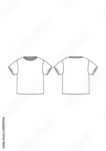 T-shirt Design Template Technical Fashion Drawing
