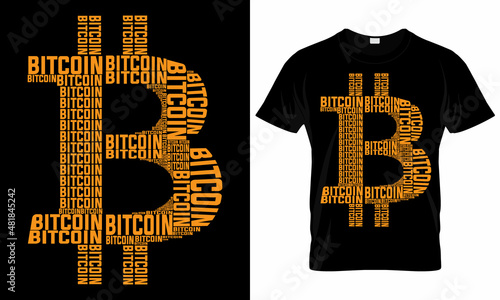 Bitcoin T shirt Design - cryptocurrency tshirts -  bitcoin logo shirt Design template