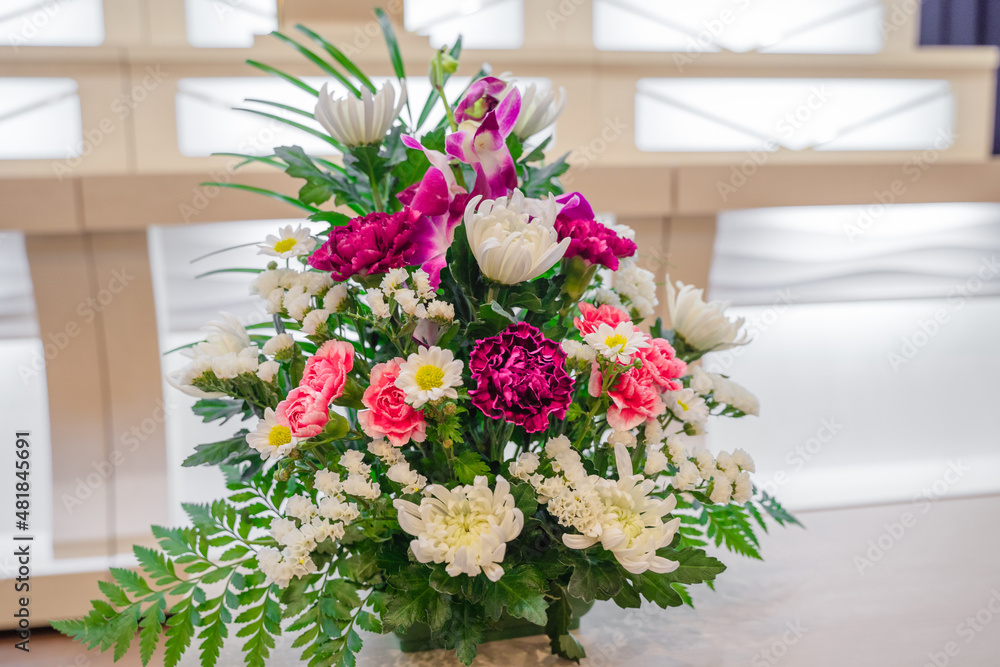 法事 祭壇に飾る仏花のイメージ素材 Stock Photo Adobe Stock