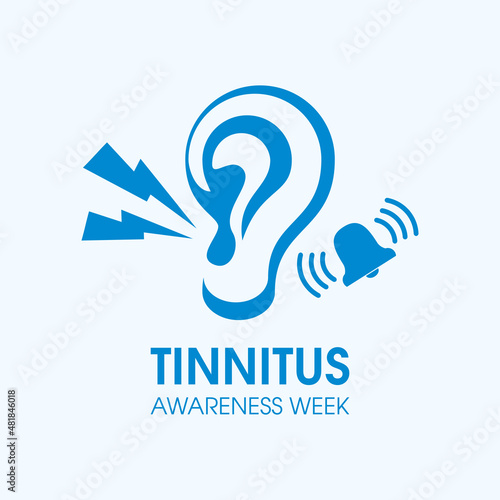 Tinnitus Awareness Week vector. Human ear with tinnitus icon vector. Ringing in the ears vector. Important day
