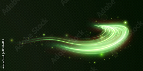 Light green Twirl. Curve light effect of green line. Luminous green circle. Light green pedistal, podium, platform, table. Vector PNG. Vector illustration