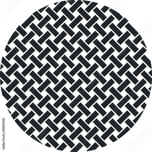 Weaving vector round icon on white background 
