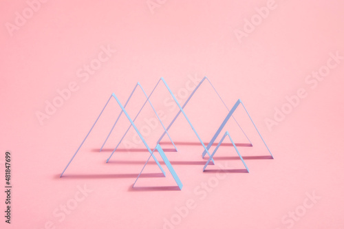 Zig Zags patterns on pink background photo