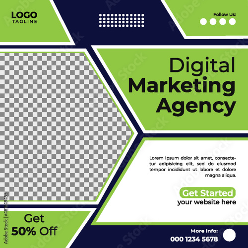 Digital Marketing Social Media Post Template | Social Media Post Design for Digital Marketing Agency |Facebook Instagram post design	
