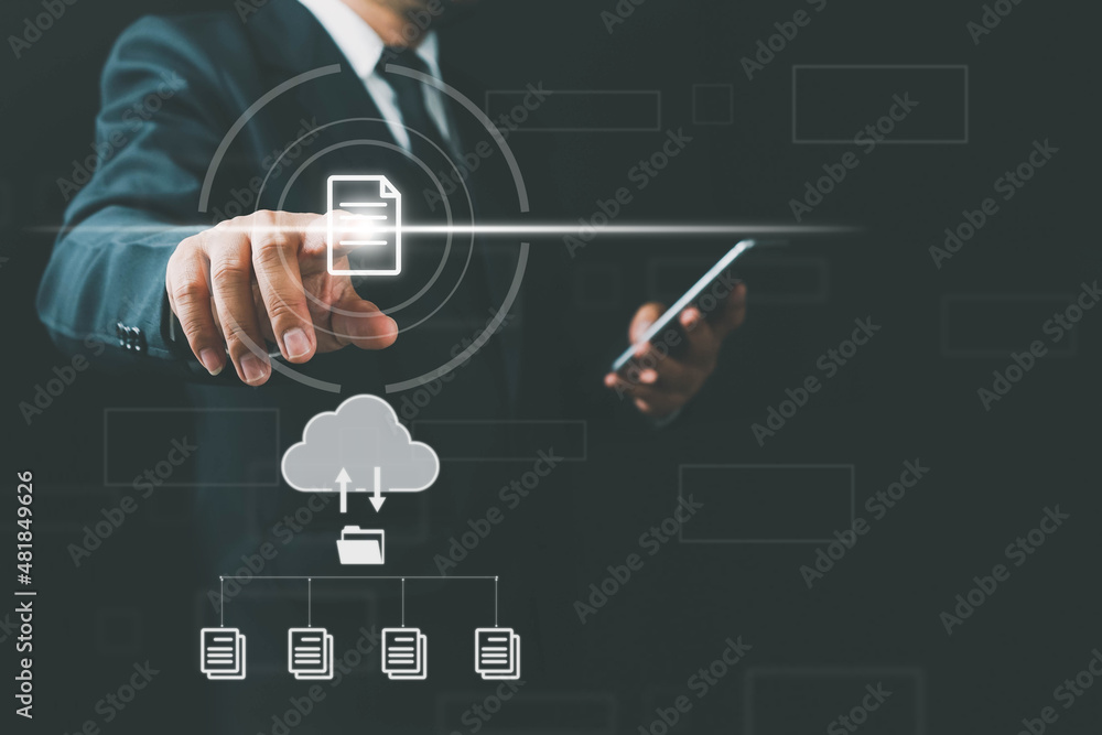 Fototapeta premium Big data analytics and business intelligence concept,Cloud Computer technology and storage online for computer business network ideas. Internet server services for transfer of future in Data.