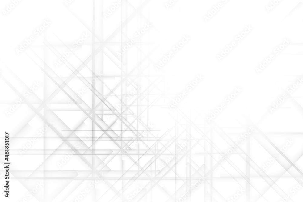 Fototapeta premium Abstract white and gray color, modern design background with geometric shape. Vector illustration.