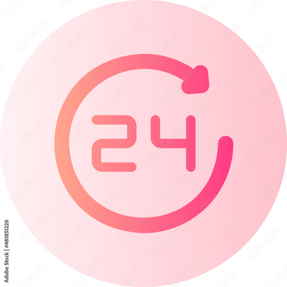 24 hours support gradient icon 24 hours support gradient icon