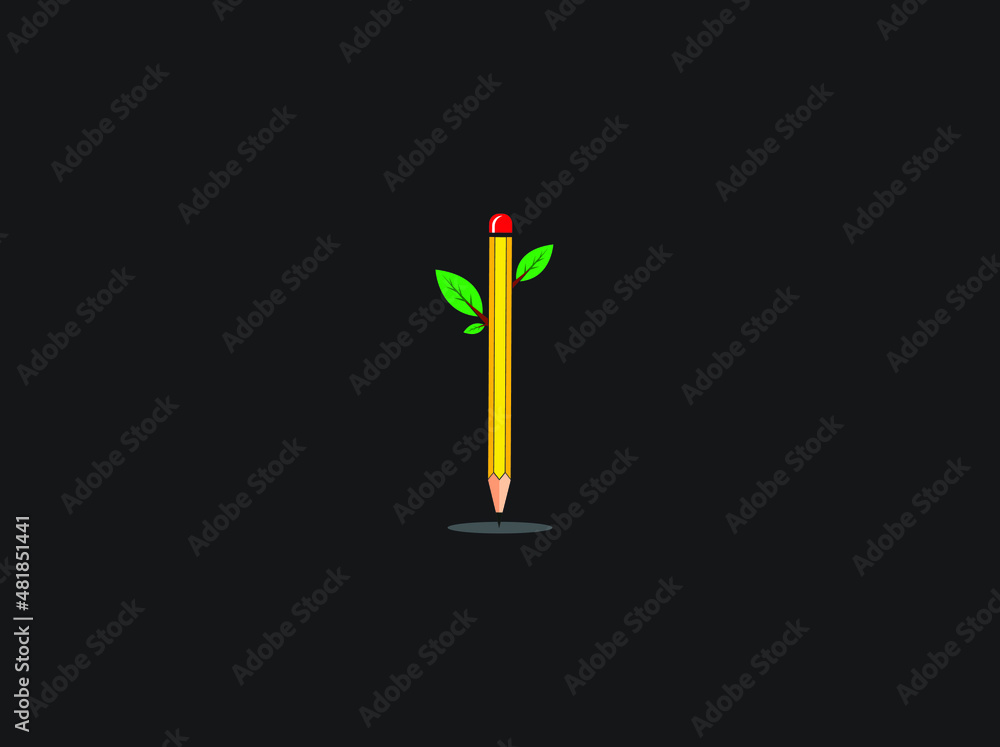 Pencil tree. Knowledge is power. education day concept. vector illustrations. Pencil tree. Knowledge is power. education day concept. vector illustrations.