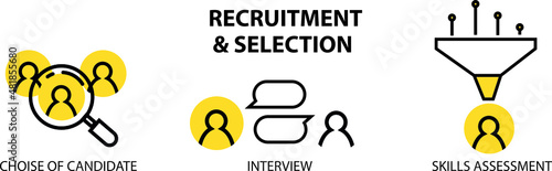Recruitment and selection  concept icon. Checking candidates. HR abstract idea thin line illustration. Isolated outline drawing