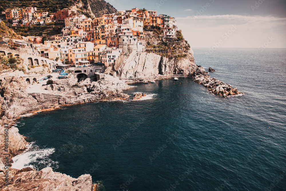 picturesque town of Manarola in Cinque Terre National park  Liguria region  Italy