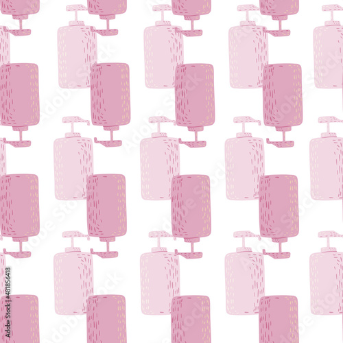 Cosmetic bottle seamless pattern. cosmetics toiletries background.