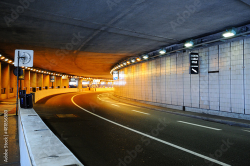 Famous tunnel in Monaco. Formula 1 Grand Prix.