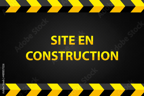 Website under construction. Work in progress. French text. Vector wallpaper.