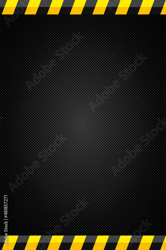 Work in progress. Under construction website page or police crime scene background. Vector vertical backdrop..