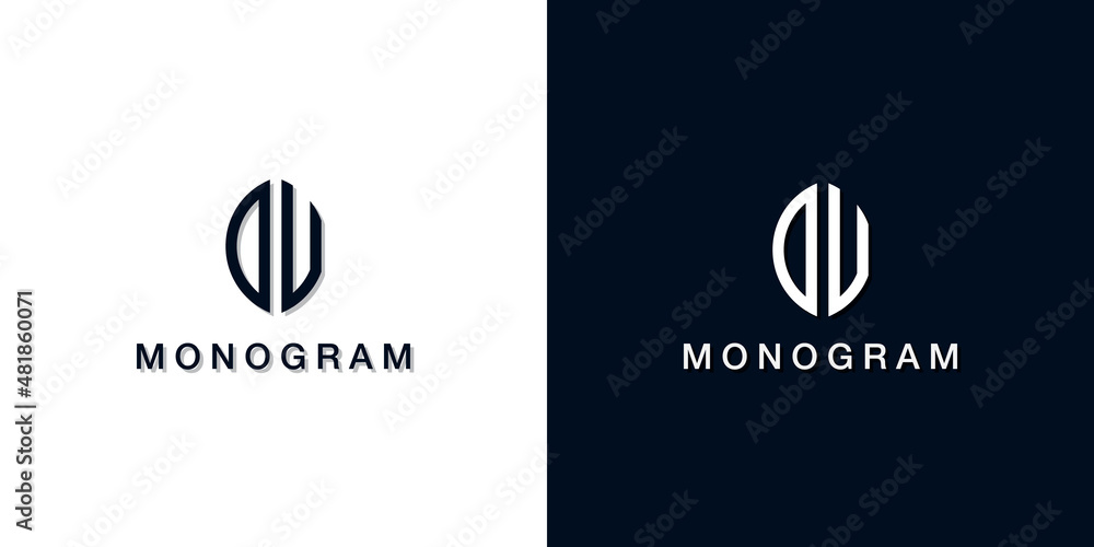 Leaf style initial letter DU monogram logo.