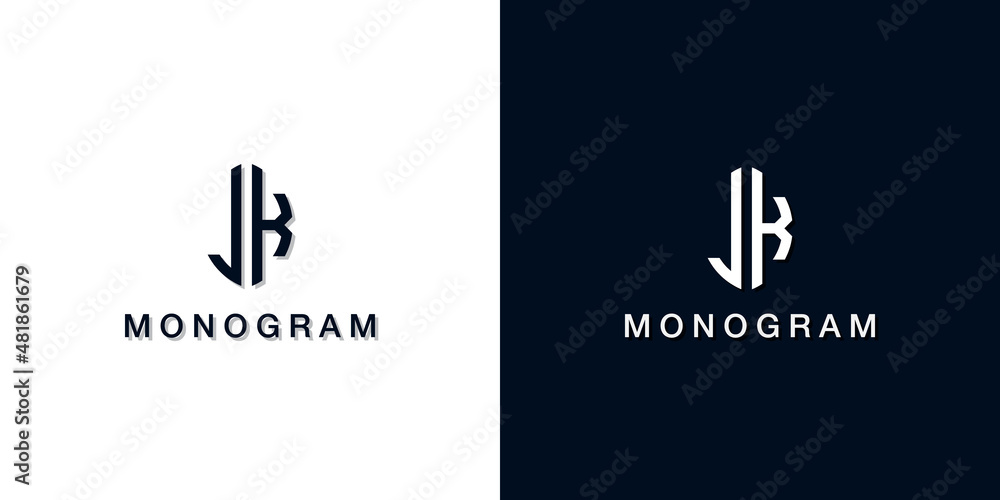 Leaf style initial letter JK monogram logo.