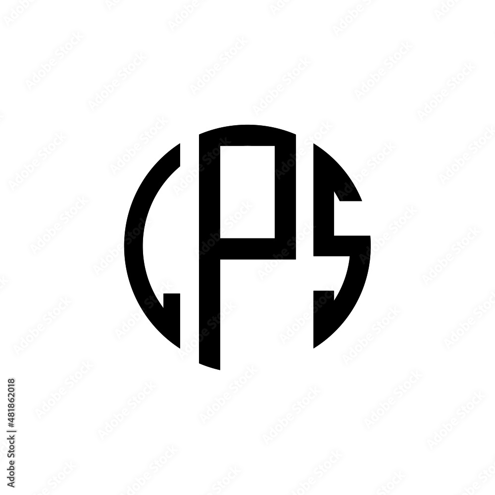 LPS letter logo design. LPS modern letter logo with black background. LPS  creative letter logo. simple and modern letter LPS logo template, LPS  circle letter logo design with circle shape. LPS Stock