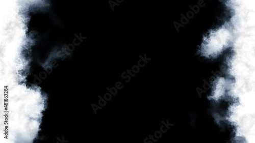 White Clouds on Black Background Loop