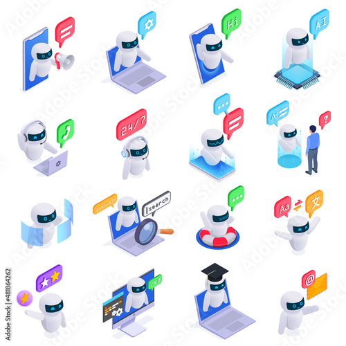 Chatbot Messenger Icons Set