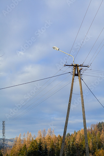 Street Lamp against Blue Sky