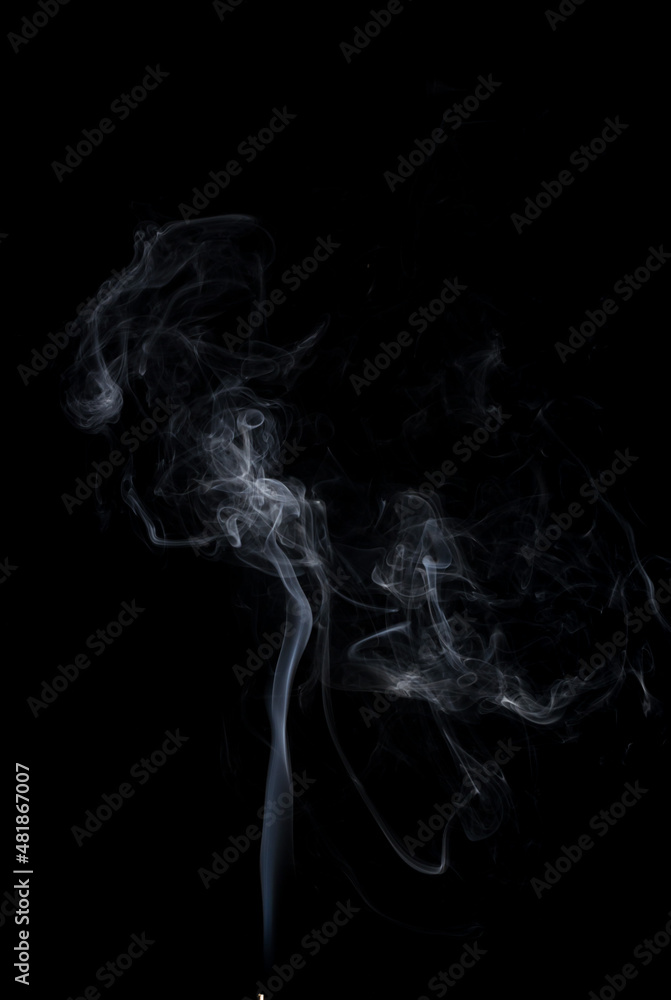 Obraz premium White smoke on a black background. ISOLATED