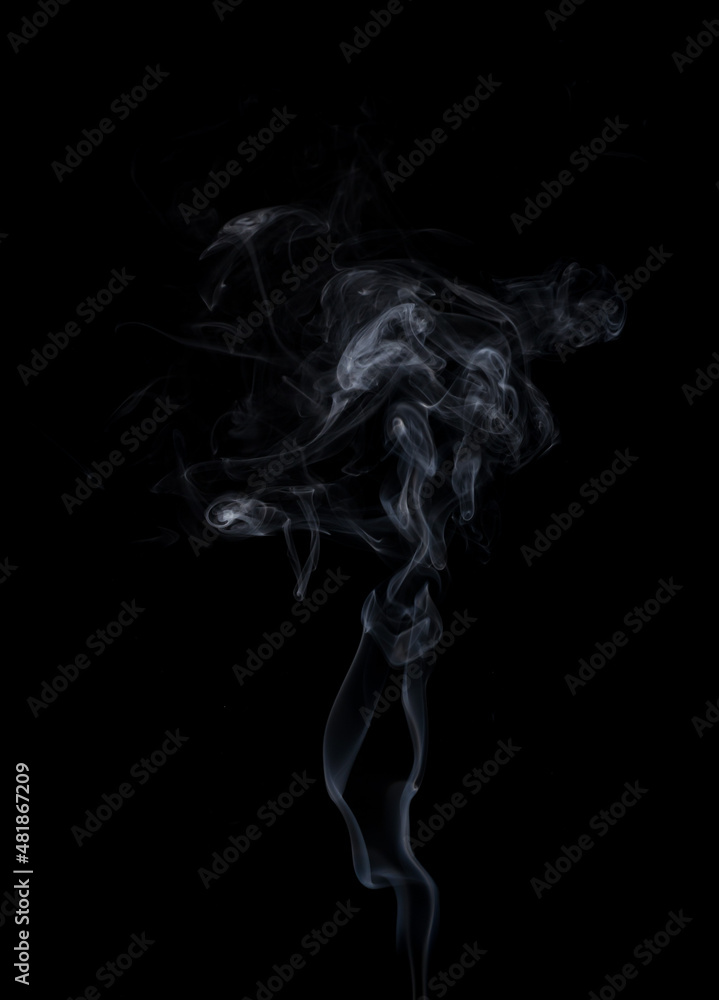White smoke on a black background. ISOLATED White smoke on a black background. ISOLATED
