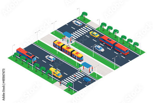 Public Transport Boulevard Composition