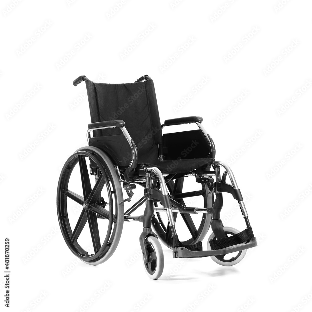 Empty wheelchair isolated on white