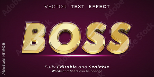 Editable text effect Boss text style concept