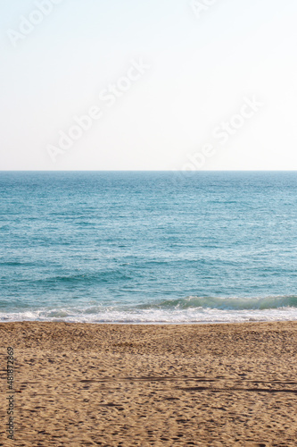 sea, beach and sky evenly spreaded